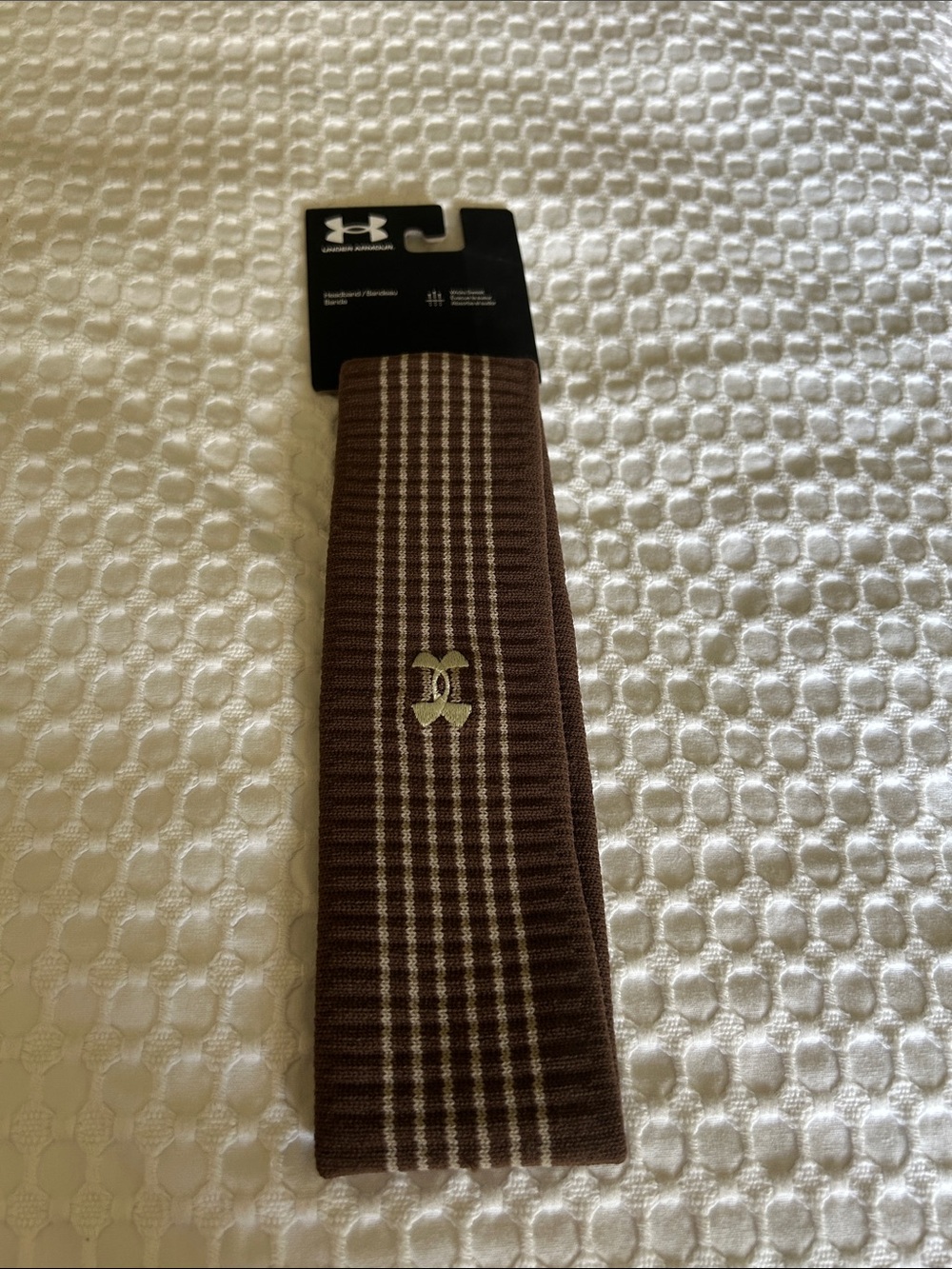 Under Armour Brown Striped Knit Headband with Logo
